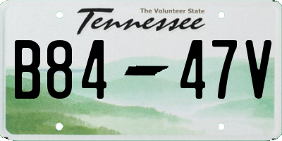 TN license plate B8447V