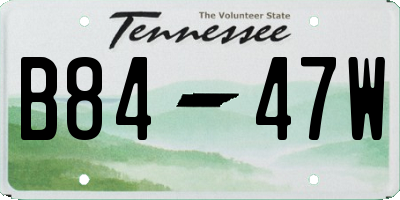 TN license plate B8447W