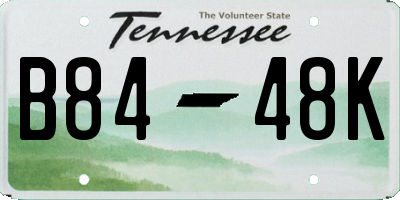TN license plate B8448K
