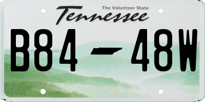 TN license plate B8448W