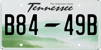 TN license plate B8449B