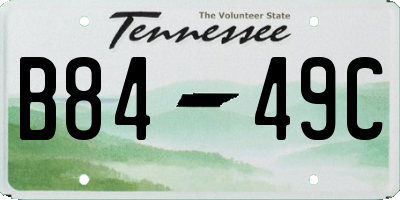 TN license plate B8449C