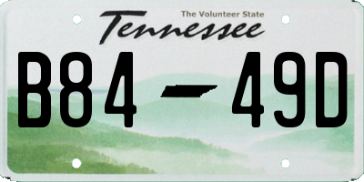 TN license plate B8449D