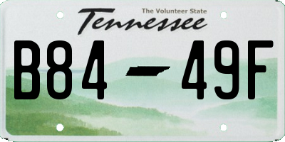 TN license plate B8449F