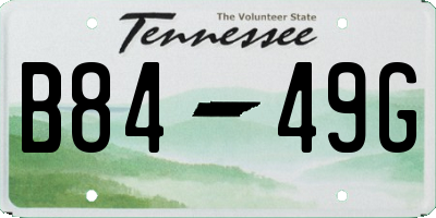 TN license plate B8449G