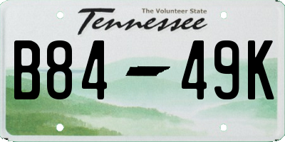 TN license plate B8449K