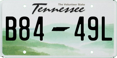 TN license plate B8449L