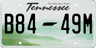 TN license plate B8449M