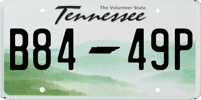TN license plate B8449P