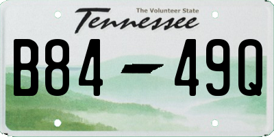 TN license plate B8449Q