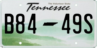 TN license plate B8449S