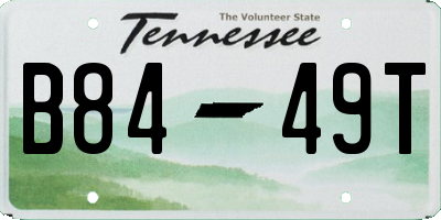 TN license plate B8449T