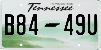 TN license plate B8449U