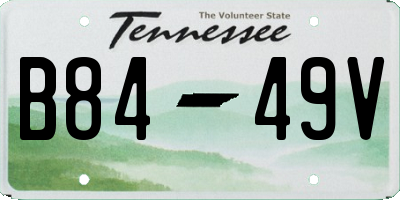 TN license plate B8449V
