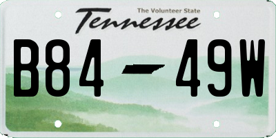 TN license plate B8449W