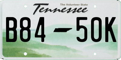 TN license plate B8450K