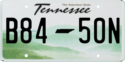 TN license plate B8450N