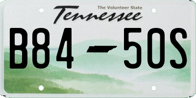 TN license plate B8450S