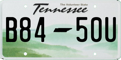 TN license plate B8450U