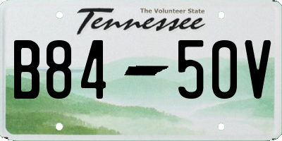 TN license plate B8450V
