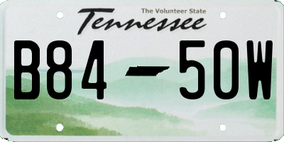 TN license plate B8450W