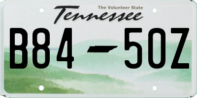 TN license plate B8450Z
