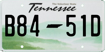 TN license plate B8451D