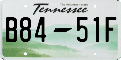 TN license plate B8451F