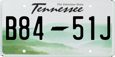 TN license plate B8451J
