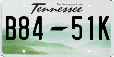 TN license plate B8451K