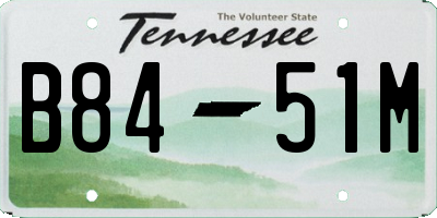TN license plate B8451M