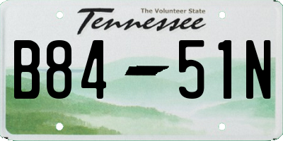 TN license plate B8451N