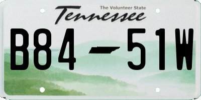 TN license plate B8451W