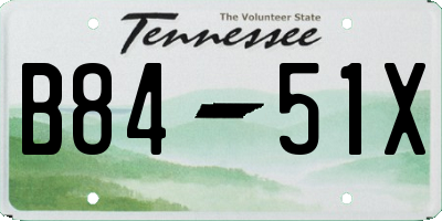 TN license plate B8451X