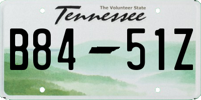TN license plate B8451Z