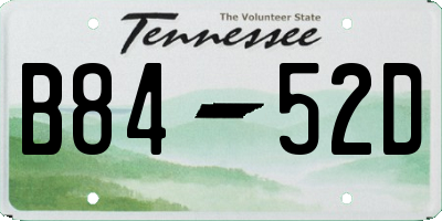 TN license plate B8452D