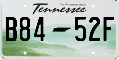 TN license plate B8452F