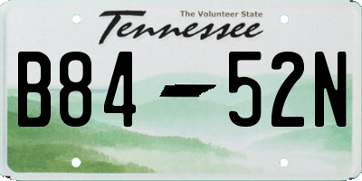 TN license plate B8452N