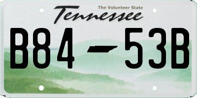 TN license plate B8453B