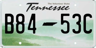 TN license plate B8453C