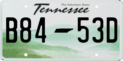 TN license plate B8453D