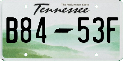 TN license plate B8453F