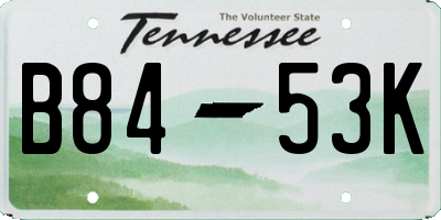 TN license plate B8453K