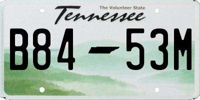 TN license plate B8453M