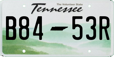 TN license plate B8453R