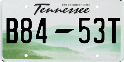 TN license plate B8453T