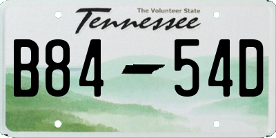 TN license plate B8454D