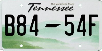 TN license plate B8454F