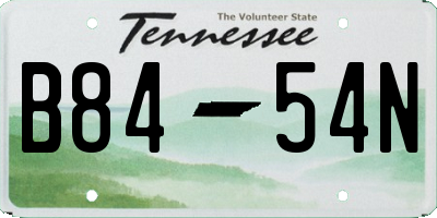 TN license plate B8454N