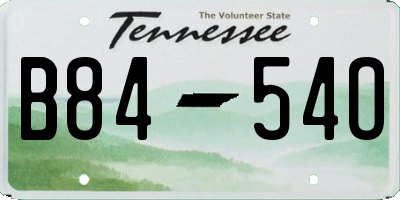TN license plate B8454O